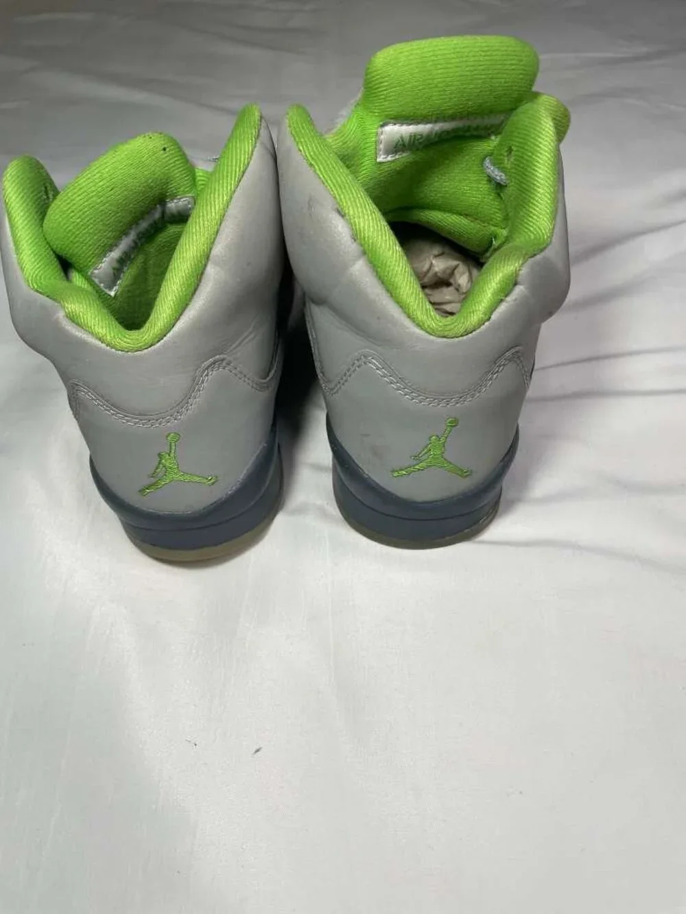 Air Jordan 5 Retro GS Green Bean Silver Flint Grey Size 5Y Youth